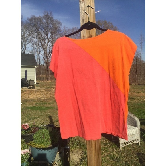 Vtg Mickey & co womens sleeveless shirt L orange red print J.G.Hook Disney - Picture 6 of 12